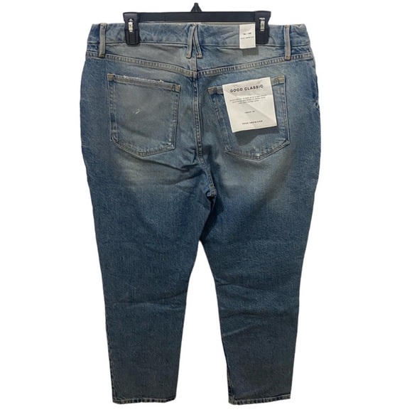 NWT Good American Good Classic Distressed Jeans Size 32 - Picture 2 of 5